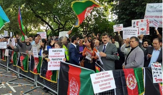 Hundreds of Afghans Stage Protest Rally in UK against Pakistan’s Interference