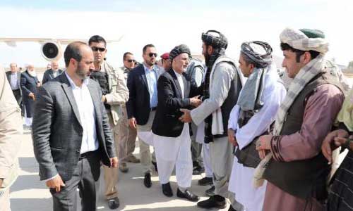 President Ghani  Arrives in Kandahar after Thursday Attack