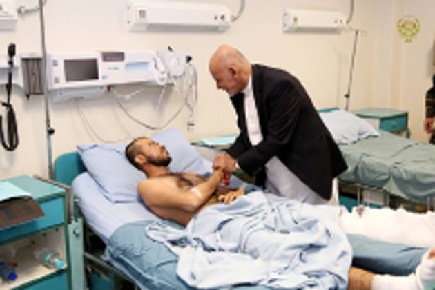 Ghani Visits Mosque  Attack Victims in Hospital