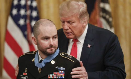 Trump Awards Medal to Soldier  for Heroic Action in Afghanistan
