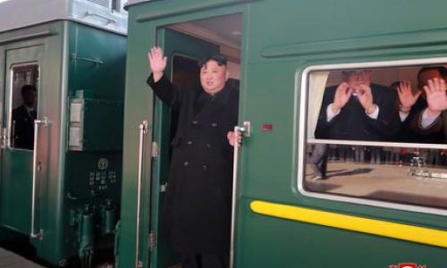 North Korea’s Kim on His Way by Train  to Summit with Trump in Vietnam