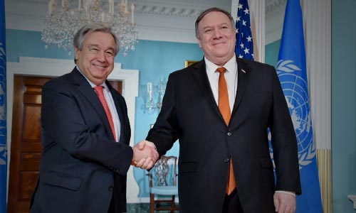UN Chief, Pompeo  Talk Political Settlement in Afghanistan