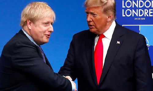 Trump Congratulates UK’s Johnson After Historic Wins, Hints at New Trade Deal