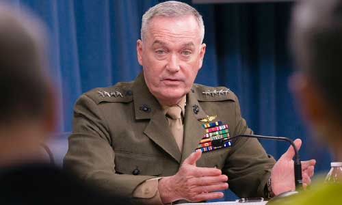Dunford Vows to Press Afghan Fighting Despite Taliban Talks