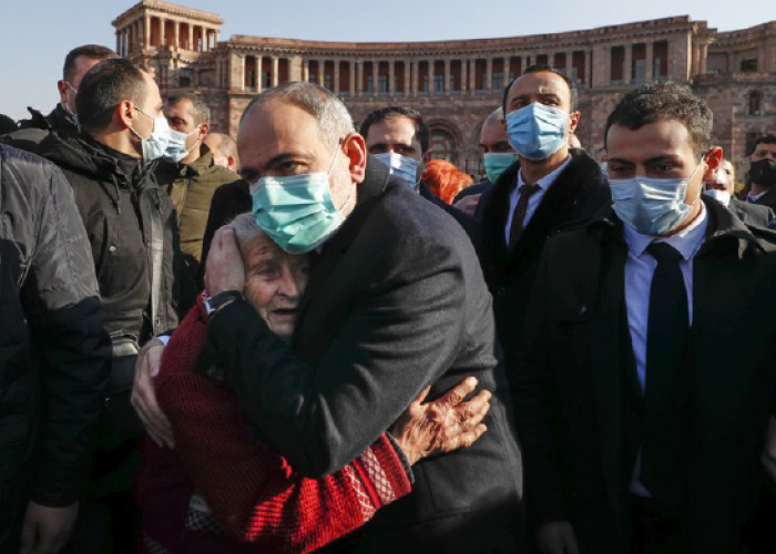 Armenia honors Nagorno-Karabakh dead; some demand PM resign