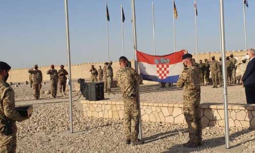 Croatian Flag Lowered as Last of Their Troops Leave Afghanistan