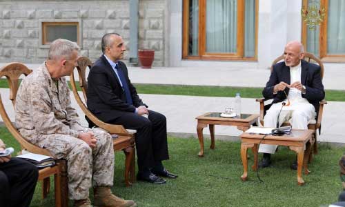 CENTCOM Chief Discusses  Peace Process with Ghani in Kabul
