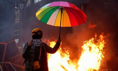 Violence erupts during Paris protest against  police brutality